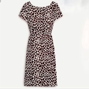 J. Crew V-Back Giraffe Printed Midi A Line Dress NWT Size 12